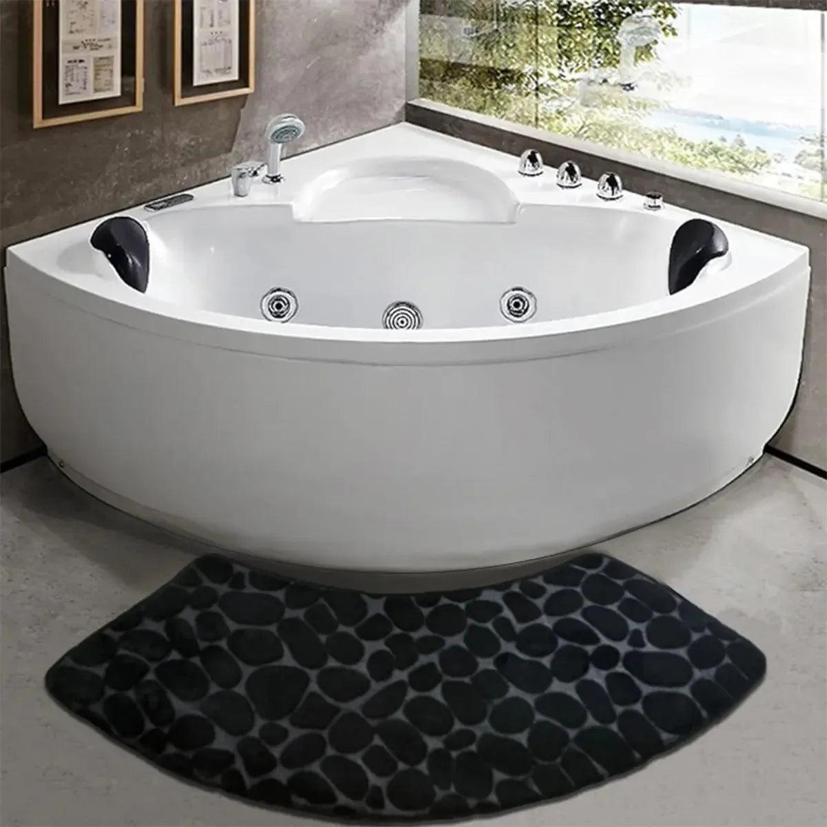 Tapis de bain demi-lune noir design