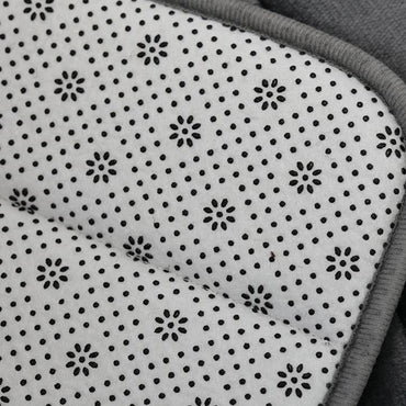 Tapis de bain gris à rayures