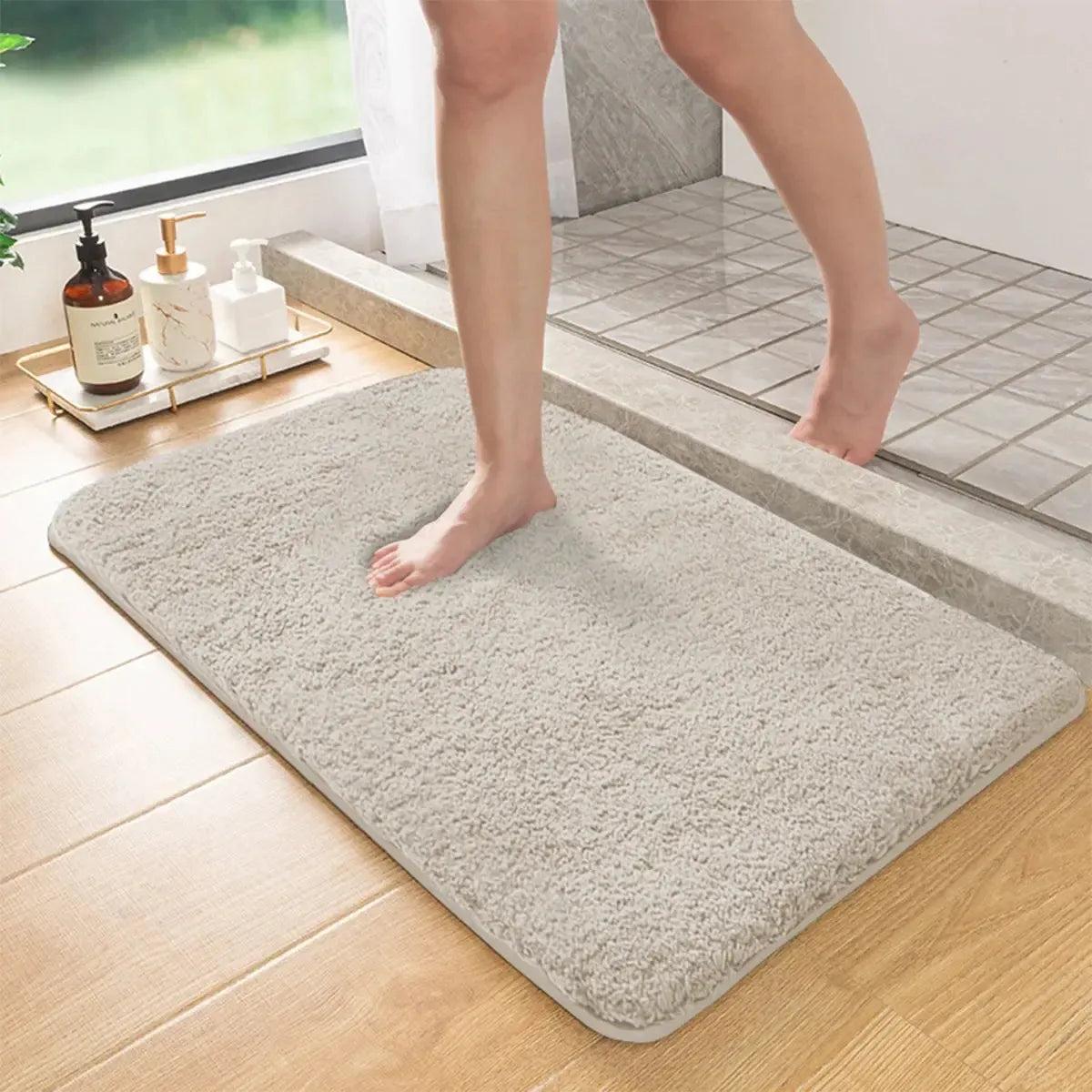 Tapis de bain abricot doux absorbant et antidérapant