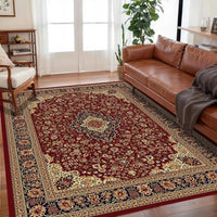 Tapis persan rouge profond décoratif