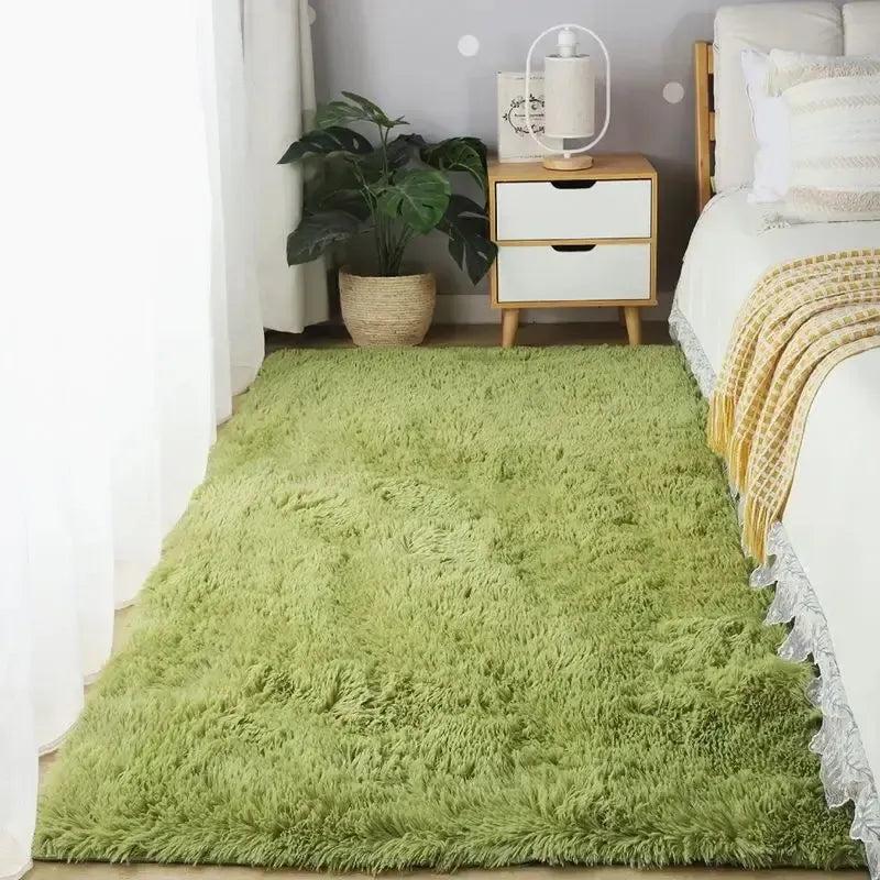 Tapis shaggy vert nature